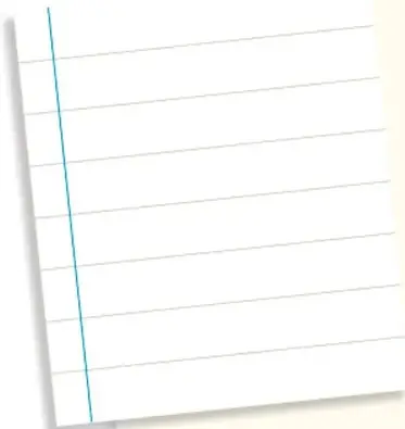 Hoja de cuaderno con líneas para escribir.