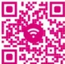 Código QR en color rosa con la leyenda 'Escanea el código QR o consulta la página de internet para que puedas disfrutar el cortometraje' y el enlace https://bit.ly/4dQq7mc
