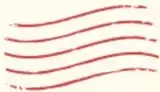 Ilustración de líneas onduladas rojas decorativas.