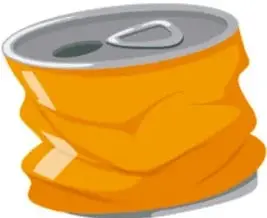 Lata de refresco aplastada, ejemplo de material compresible