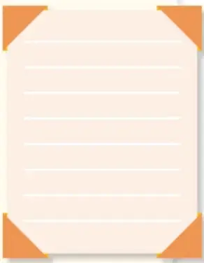 Marco decorativo naranja con líneas horizontales, tipo nota o espacio para escribir.
