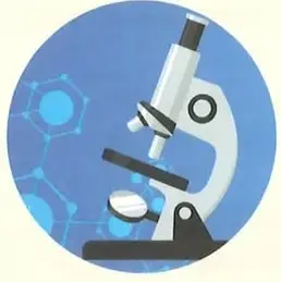 Ilustración de un microscopio.