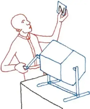 Ilustración de dos estudiantes sentados escribiendo en hojas sobre una mesa.