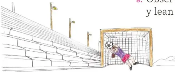 Recuadro amarillo con la situación de Daniela, que nunca había jugado fútbol y resultó ser muy buena jugadora.