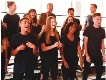 Grupo de jóvenes cantando música cristiana, como ejemplo de las formas actuales de expresión del protestantismo.