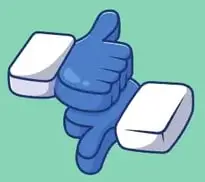 Pulgar levantado en gesto de 'like' con vendaje azul.