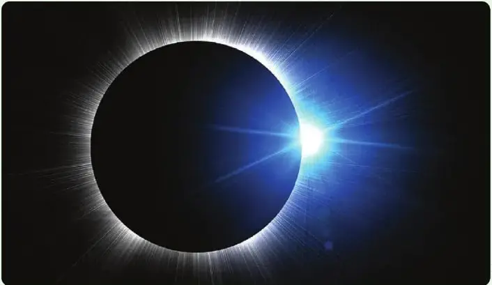 Fotografía de un eclipse solar, utilizada para acompañar la explicación informativa sobre los eclipses.