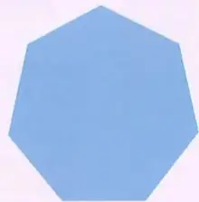 Polígono azul utilizado como apoyo visual en la actividad colaborativa.