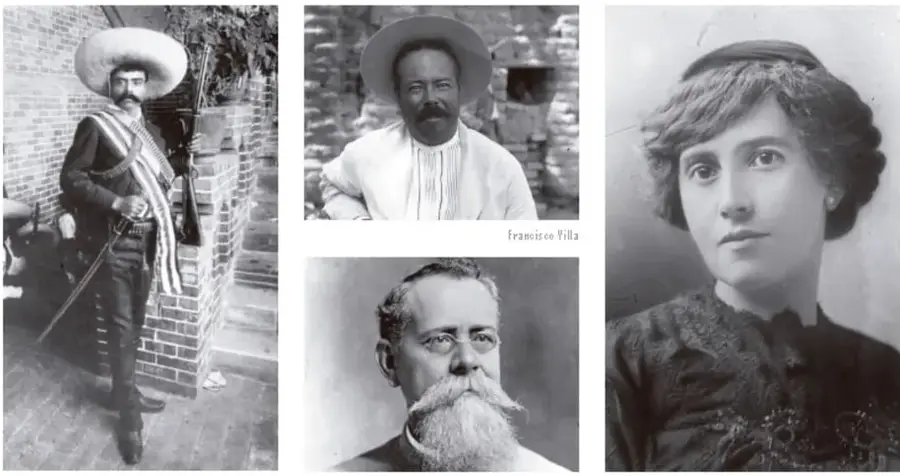 Fotografía de Emiliano Zapata con sombrero, cargando machete, de cuerpo entero.