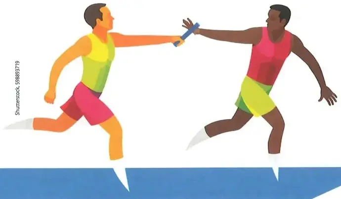 Ilustración de un chasqui del incario corriendo mientras lleva un mensaje.
