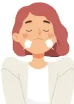 Ilustración de una niña respirando (inhalación y exhalación).