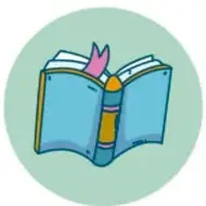 Icono de un libro abierto sobre círculo verde que acompaña la sección para aprender en familia.
