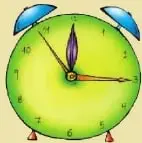 Reloj que marca las 3:00; sus manecillas forman un ángulo recto.