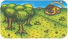 Ilustración de una vivienda ubicada en un entorno natural, relacionada con la reflexión sobre los riesgos a los que puede estar expuesta.