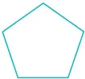 Pentágono regular de contorno turquesa con la etiqueta 'Pentágono'.