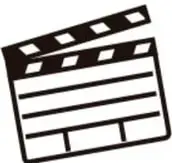 Ilustración de una claqueta de cine en blanco y negro.