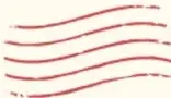 Ilustración de un sobre o etiqueta con líneas rojas onduladas.