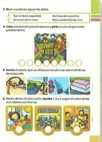 Ejemplo de una apertura de unidad con una ilustración familiar y recuadros de contenidos.