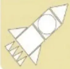 Figura compuesta por varias regiones triangulares para contar y pintar.