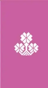 Ornamento geométrico de color magenta, motivo decorativo de la Colección Ximhai.