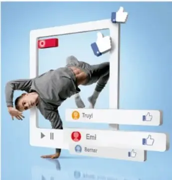 Ventana de navegador web con la dirección http://commun/.ws y una conversación en red social sobre el consumo de grasas.