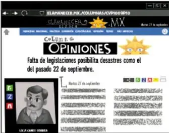 Captura de noticia sobre falta de legislaciones y desastres
