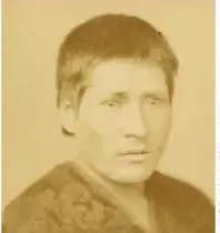 Retrato en tonos sepia de Fernando Daquilema.