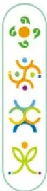 Cuatro iconos de colores que representan los Campos formativos: Lenguajes, Saberes y pensamiento científico, De lo humano y lo comunitario y Ética, naturaleza y sociedades.