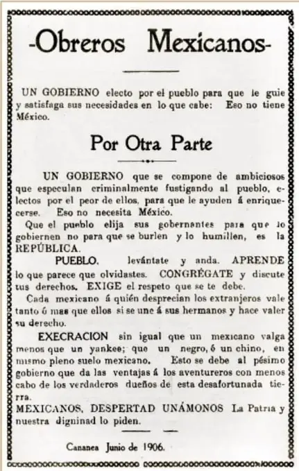 Título vertical en letras grandes y verdes: 'LA HUELGA EN CANANEA'.