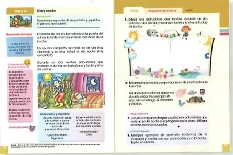 Ejemplo de una unidad sobre día y noche, acompañada de actividades de evaluación formativa.