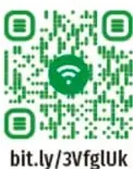 Recuadro de acción de acompañamiento con QR verde y enlace bit.ly/3vfglUk para observar el video «Estilos de vida activos y saludables».