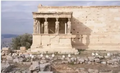 Pórtico de las cariátides del Erecteón de Atenas.