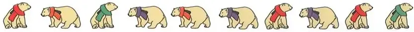 Grupo ilustrado de diez osos.