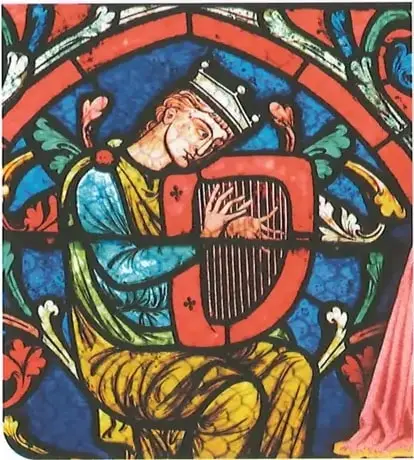 Ilustración de una persona tocando un instrumento de cuerda, relacionada con la literatura y las canciones tradicionales.