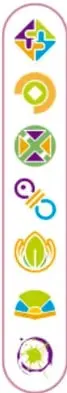 Iconos verticales de los siete Ejes articuladores, cada uno con su etiqueta de texto.