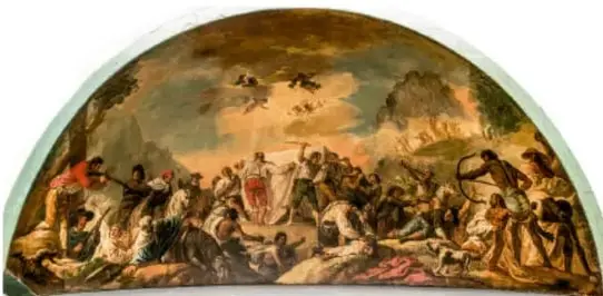 Pintura de la sublevación de los indios del Cardonal.