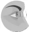 Ojo humano de perfil, órgano de la vista.