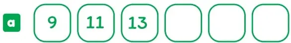 Numeración 4 en recuadro verde con el enunciado 'Observa los números de la secuencia y completa'.