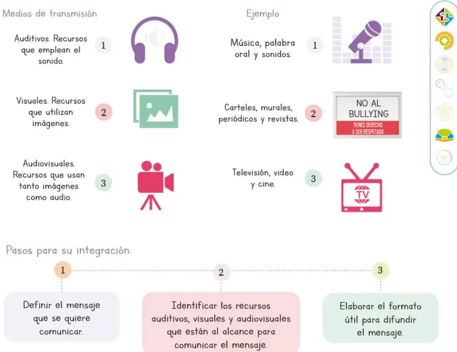 Ícono de audífonos morados que representa los medios auditivos.