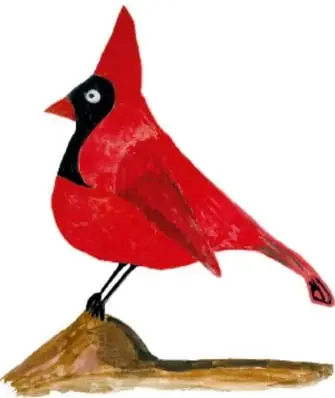 Ilustración de un colibrí posado en una rama.