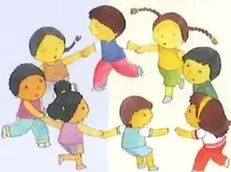 Niños tomados de las manos y formando un círculo.
