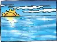 Paisaje de playa y mar.