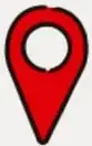 Pin o marcador rojo de mapa (chincheta), alusivo a ubicaciones.