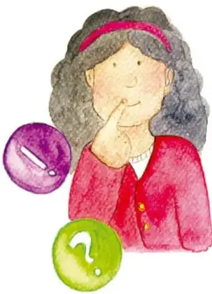 Ilustración de una persona pensando con burbujas de diálogo (una con guisado picante y otra con signo de interrogación). Crédito: Mariana Haide Calderón Cifuentes, Ciudad de México.