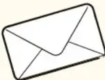 Sobre o carta abierta dibujado en línea negra, alusivo a los mensajes que se compartirán.