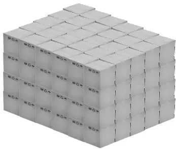 Caja cúbica de 5 cm × 5 cm × 5 cm