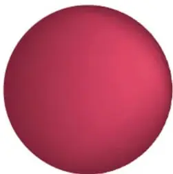 Esfera roja sólida que representa el modelo atómico de Dalton, semejante a una bola indivisible.