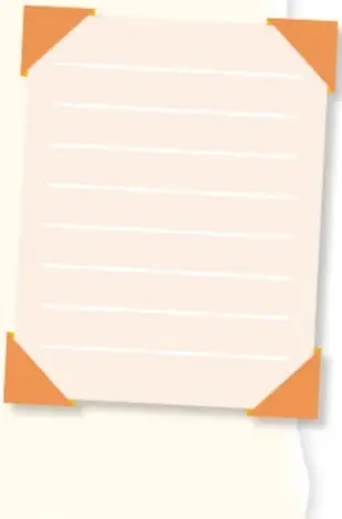 Ilustración de una hoja de papel con esquinas naranjas, que representa el manual a elaborar.