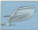 Ilustración de una ballena azul nadando en el mar.