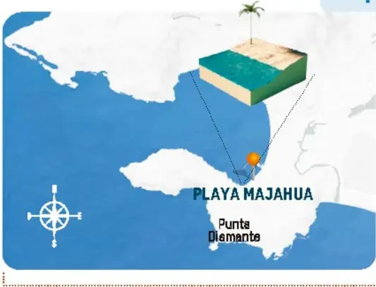 Mapa de Playa Majahua y Punta Diamante.